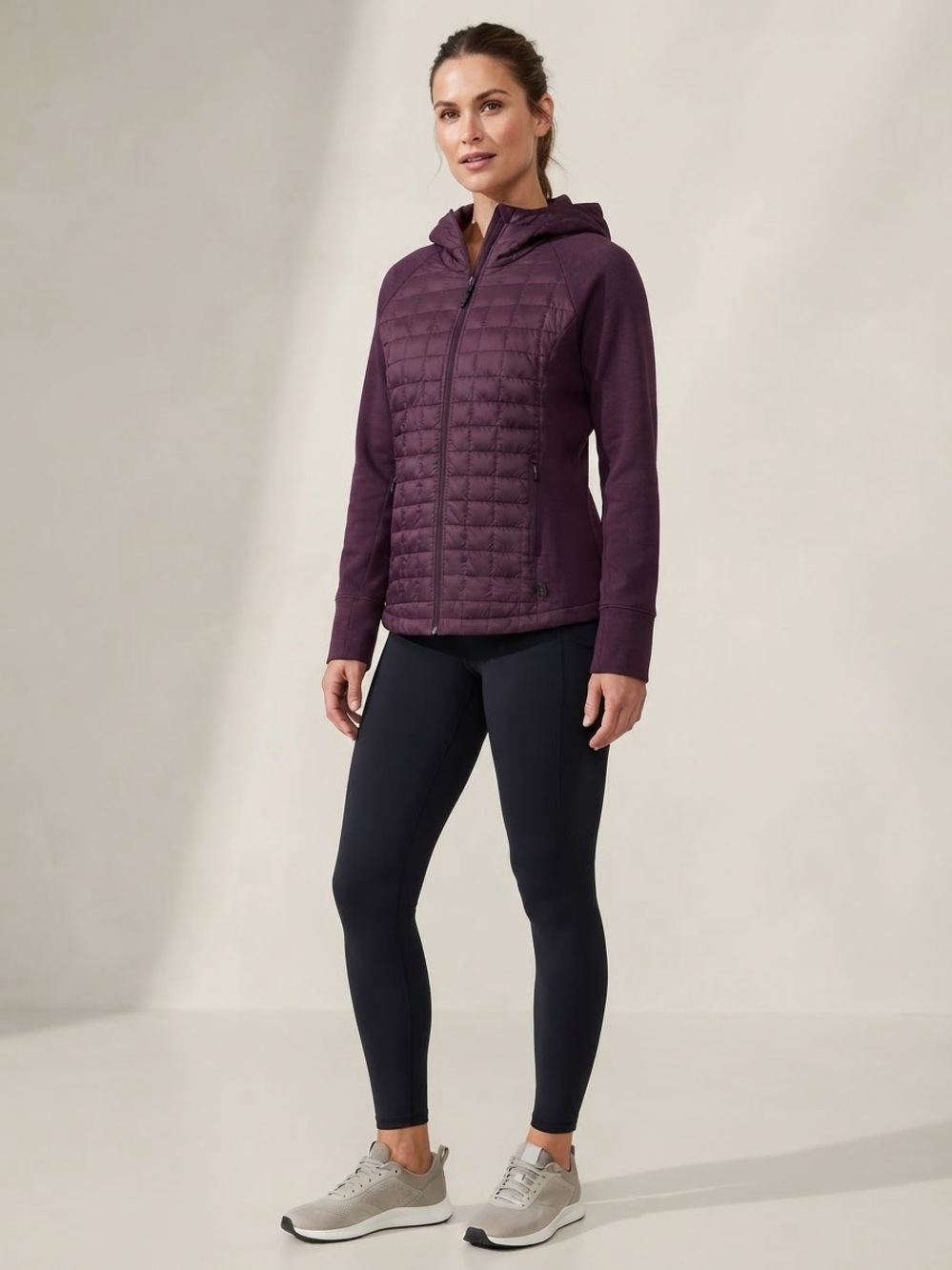 The North Face Quilted Hooded Jacket in Plum